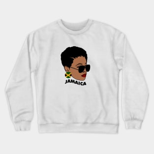 Proud Jamaican Woman, Afro Melanin Jamaica Flag Crewneck Sweatshirt